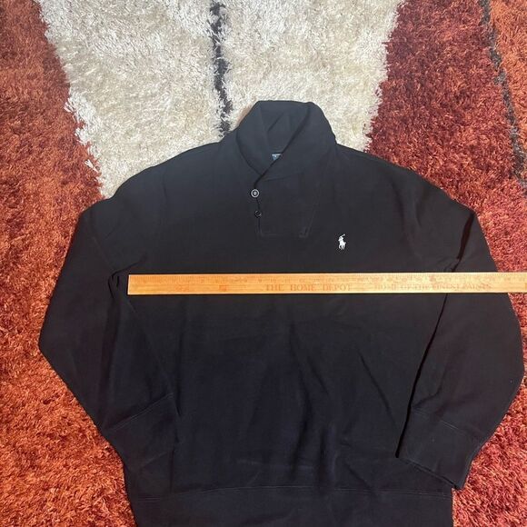 Polo by Ralph Lauren Black Men's Shawl Neck Pulloverr - Picture 2 of 4